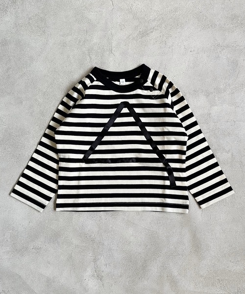 HOGAN RANCH WEAR（ホーガンランチウエア）の「サテンリボンボーダーカットソー（80～150cm）（Tシャツ/カットソー・キッズ・ブルー/カーキ/ブラック・95/100/140/130/120/90/150/80/110）」の2枚目の写真