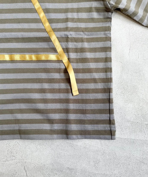 HOGAN RANCH WEAR（ホーガンランチウエア）の「サテンリボンボーダーカットソー（80～150cm）（Tシャツ/カットソー・キッズ・ブルー/カーキ/ブラック・95/100/140/130/120/90/150/80/110）」の8枚目の写真