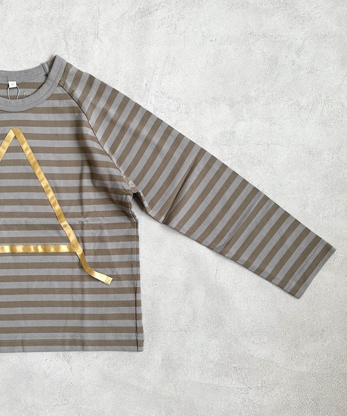 HOGAN RANCH WEAR（ホーガンランチウエア）の「サテンリボンボーダーカットソー（80～150cm）（Tシャツ/カットソー・キッズ・ブルー/カーキ/ブラック・95/100/140/130/120/90/150/80/110）」の7枚目の写真