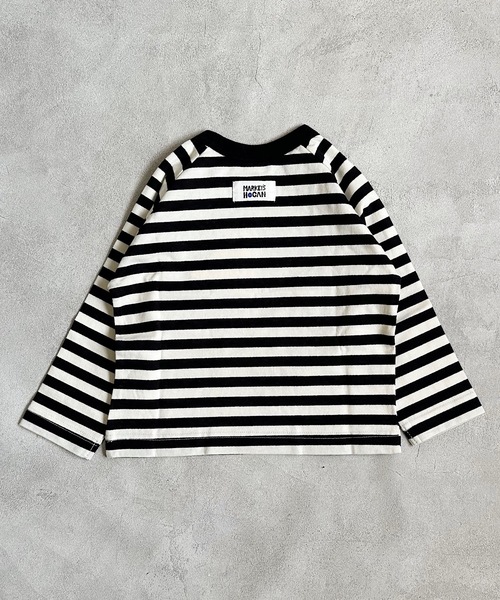HOGAN RANCH WEAR（ホーガンランチウエア）の「サテンリボンボーダーカットソー（80～150cm）（Tシャツ/カットソー・キッズ・ブルー/カーキ/ブラック・95/100/140/130/120/90/150/80/110）」の6枚目の写真