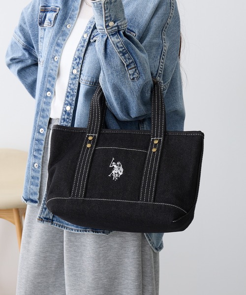 U.S. POLO ASSN.(ユーエスポロアッスン)の「【U.S. POLO ASSN.】キャンバストートS トートバッグ USPA1862(トートバッグ・レディース・オフホワイト/ホワイト×ブラック/レッド/グリーン/ブラック/カモフラージュ/インディゴブルー/ホワイト/ライトグリーン/グリーン系1/ダークインディゴブルー/ロイヤルブルー/イエロー/オレンジ/ブラック系1/ピンク・FREE)」の5枚目の写真