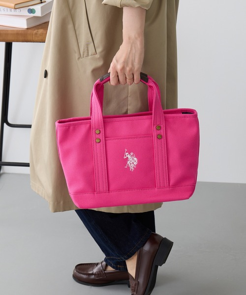 U.S. POLO ASSN.(ユーエスポロアッスン)の「【U.S. POLO ASSN.】キャンバストートS トートバッグ USPA1862(トートバッグ・レディース・オフホワイト/ホワイト×ブラック/レッド/グリーン/ブラック/カモフラージュ/インディゴブルー/ホワイト/ライトグリーン/グリーン系1/ダークインディゴブルー/ロイヤルブルー/イエロー/オレンジ/ブラック系1/ピンク・FREE)」の13枚目の写真