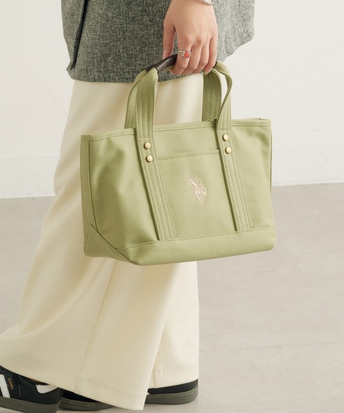 U.S. POLO ASSN.（ユーエスポロアッスン）の「【U.S. POLO ASSN.】キャンバストートS トートバッグ USPA1862（トートバッグ・レディース・オフホワイト/ホワイト×ブラック/レッド/グリーン/ブラック/カモフラージュ/インディゴブルー/ホワイト/ライトグリーン・FREE）」の21枚目の写真