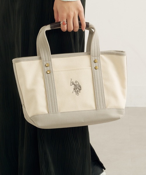 US.POLO.ASSN トートバッグ　紺　キャンパス地　新品未使用 U.S. POLO ASSN.（ユーエスポロアッスン）の「【U.S. POLO ASSN