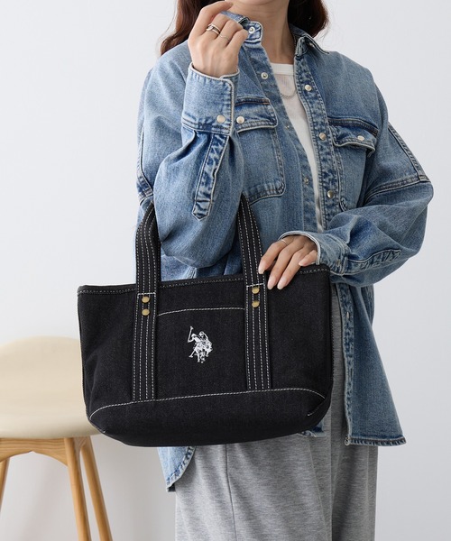 U.S. POLO ASSN.(ユーエスポロアッスン)の「【U.S. POLO ASSN.】キャンバストートS トートバッグ USPA1862(トートバッグ・レディース・オフホワイト/ホワイト×ブラック/レッド/グリーン/ブラック/カモフラージュ/インディゴブルー/ホワイト/ライトグリーン/グリーン系1/ダークインディゴブルー/ロイヤルブルー/イエロー/オレンジ/ブラック系1/ピンク・FREE)」の18枚目の写真