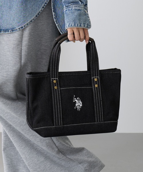 U.S. POLO ASSN.(ユーエスポロアッスン)の「【U.S. POLO ASSN.】キャンバストートS トートバッグ USPA1862(トートバッグ・レディース・オフホワイト/ホワイト×ブラック/レッド/グリーン/ブラック/カモフラージュ/インディゴブルー/ホワイト/ライトグリーン/グリーン系1/ダークインディゴブルー/ロイヤルブルー/イエロー/オレンジ/ブラック系1/ピンク・FREE)」の20枚目の写真