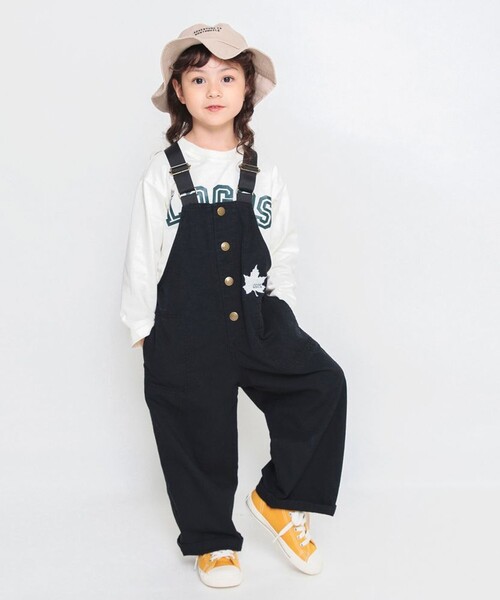 BRANSHES(ブランシェス)の「【LOGOS/ロゴス】 branshes限定:ツイルオーバーオール(サロペット/オーバーオール・キッズ・ブラック/ベージュ・130/140/110/120/150/100)」の3枚目の写真