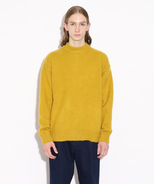 【洗える】シャギーニットクルーネック＆モックネック