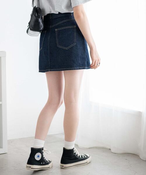 WEGO（ウィゴー）の「デニム台形ミニスカート（デニムスカート・レディース・ブラック系その他/ダークインディゴブルー/ブラック・MEDIUM/LARGE/X-SMALL/SMALL）」の20枚目の写真
