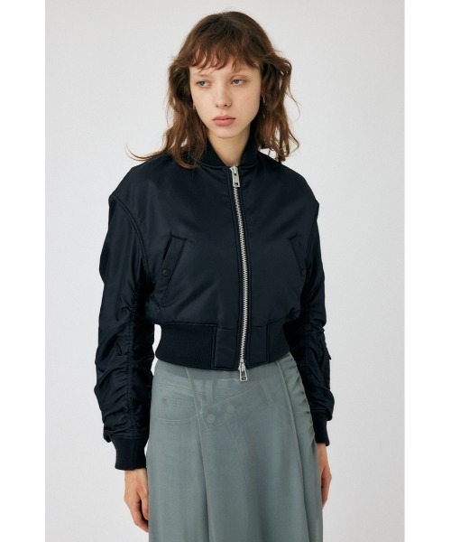 MOUSSY（マウジー）の「VOLUME CROPPED MA-1（MA-1・レディース・ブルー/ブラック/ライトカーキ/ライトグレー・FREE）」の5枚目の写真