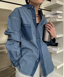 ULEULA | リメイクデニム風オーバーシャツ(シャツ/ブラウス)