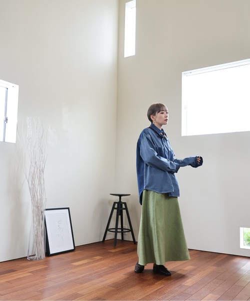 ULEULA(ウルア)の「リメイクデニム風オーバーシャツジャケット(シャツ/ブラウス・レディース・ブルー・FREE)」の12枚目の写真