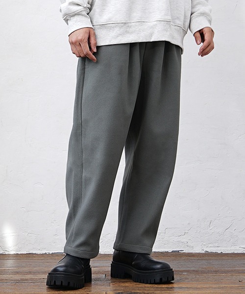 MinoriTY】ウールライクパンツ テーパードパンツ スラックス メンズ 春