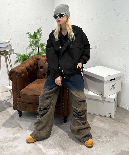 sedacle(セダクル)の「ビックポケットジップジャケット(テーラードジャケット・メンズ・ブラック・MEDIUM/LARGE)」の8枚目の写真