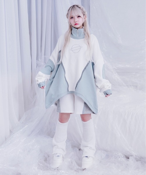 Pal elfy(パルエルフィー)の「土星プリントジャージ(ジャージ・レディース・グレー/オフホワイト・フリー)」の10枚目の写真