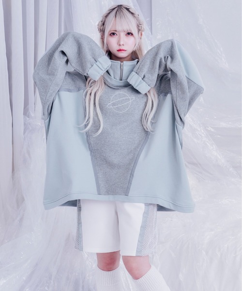 Pal elfy(パルエルフィー)の「土星プリントジャージ(ジャージ・レディース・グレー/オフホワイト・フリー)」の18枚目の写真