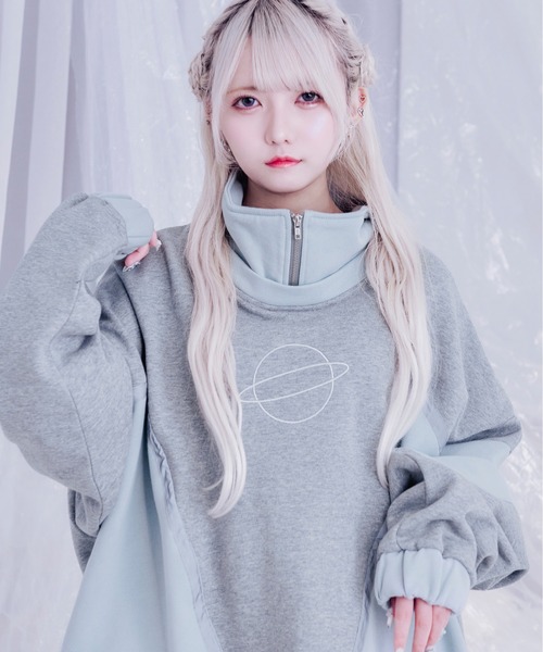 Pal elfy(パルエルフィー)の「土星プリントジャージ(ジャージ・レディース・グレー/オフホワイト・フリー)」の16枚目の写真