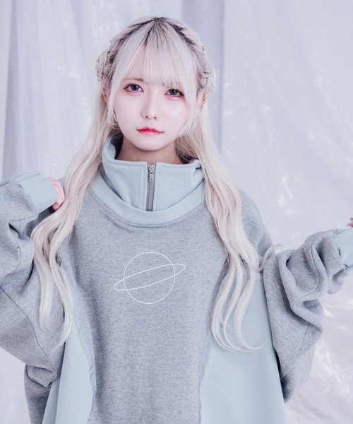 Pal elfy(パルエルフィー)の「土星プリントジャージ(ジャージ・レディース・グレー/オフホワイト・フリー)」の17枚目の写真