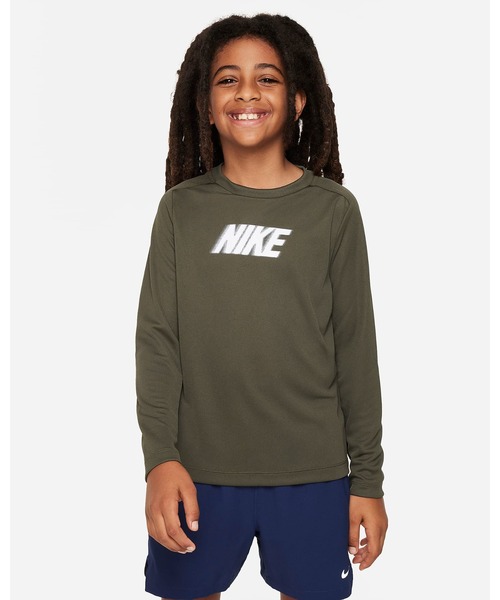 NIKE(ナイキ)の「《NIKEアパレル》YTH DF MULTI+ L/S トップ(Tシャツ/カットソー・キッズ・カーキ系/ブラック/ホワイト・140/160/130/150)」の4枚目の写真