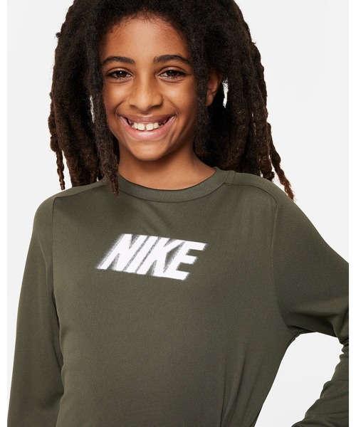 NIKE(ナイキ)の「《NIKEアパレル》YTH DF MULTI+ L/S トップ(Tシャツ/カットソー・キッズ・カーキ系/ブラック/ホワイト・140/160/130/150)」の6枚目の写真