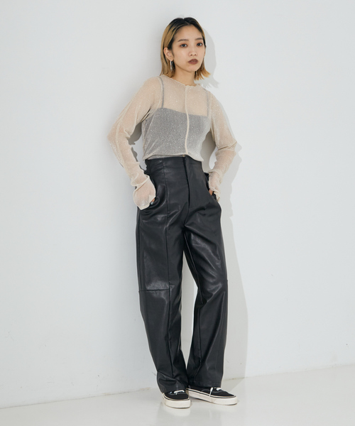 NOMINE（ノミネ）の「シアーラメ2WAYチュールプルオーバー（Tシャツ/カットソー・レディース・アイボリー/シルバー/ゴールド・フリー）」の5枚目の写真