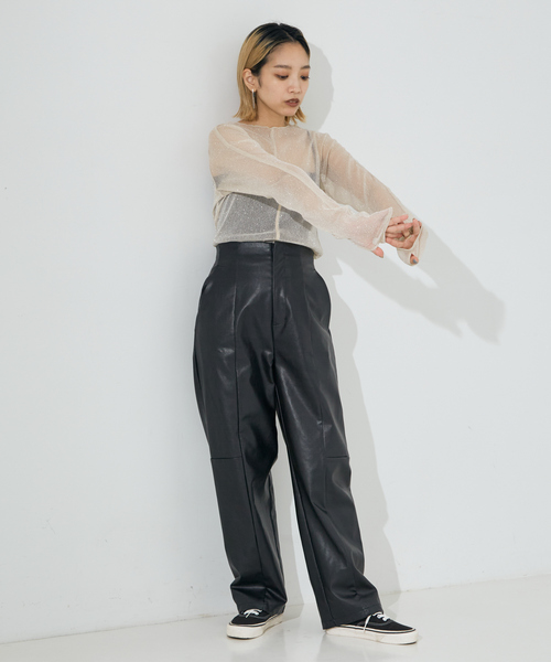 NOMINE（ノミネ）の「シアーラメ2WAYチュールプルオーバー（Tシャツ/カットソー・レディース・アイボリー/シルバー/ゴールド・フリー）」の6枚目の写真