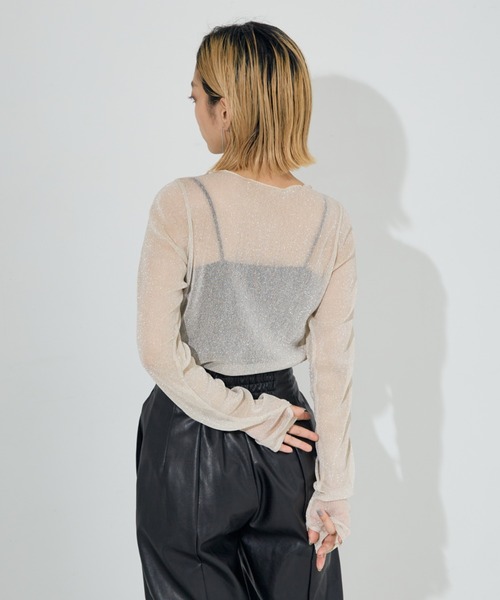 NOMINE（ノミネ）の「シアーラメ2WAYチュールプルオーバー（Tシャツ/カットソー・レディース・アイボリー/シルバー/ゴールド・フリー）」の13枚目の写真