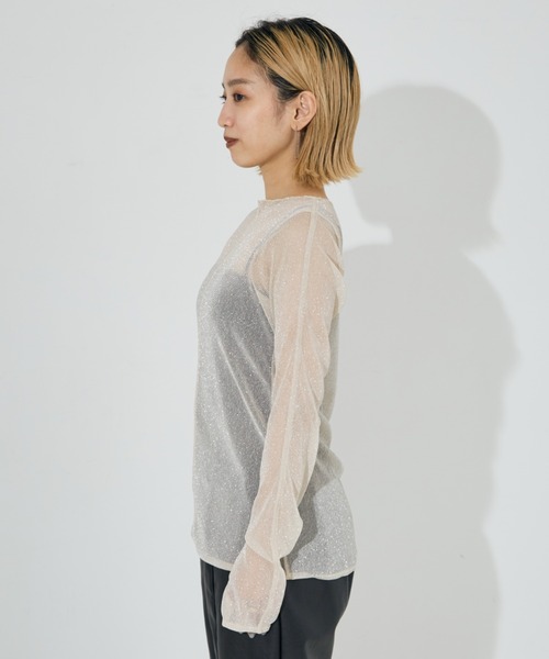NOMINE（ノミネ）の「シアーラメ2WAYチュールプルオーバー（Tシャツ/カットソー・レディース・アイボリー/シルバー/ゴールド・フリー）」の11枚目の写真