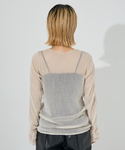 NOMINE（ノミネ）の「シアーラメ2WAYチュールプルオーバー（Tシャツ/カットソー・レディース・アイボリー/シルバー/ゴールド・フリー）」の12枚目の写真