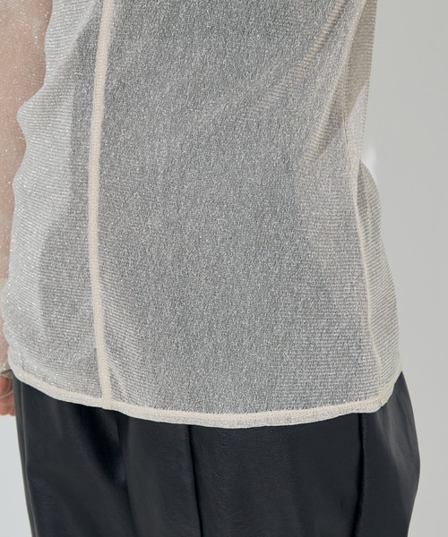 NOMINE（ノミネ）の「シアーラメ2WAYチュールプルオーバー（Tシャツ/カットソー・レディース・アイボリー/シルバー/ゴールド・フリー）」の17枚目の写真