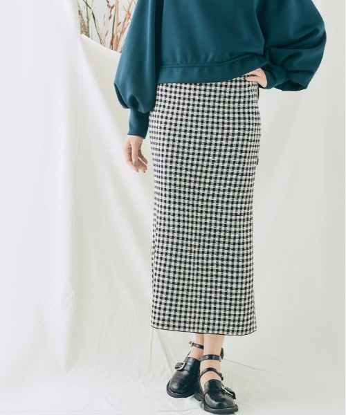 kirakiraShop(キラキラショップ)の「チェック柄&アーガイル ニット ナロー スカート(スカート・レディース・グリーン/ブラック系その他/ブラウン系その他2/ブラウン系その他/モカ/ブラック系その他2・FREE)」の11枚目の写真