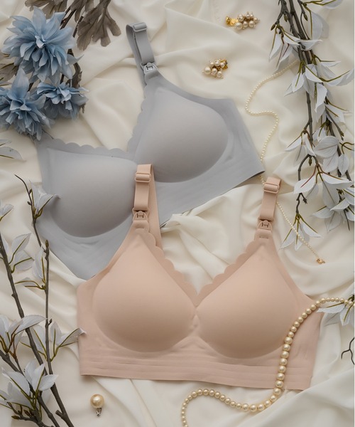 SweetMommy（スウィートマミー）の「まるで素肌 シームレス フロントオープン 授乳ブラ ［未来ブラ］（マタニティウェア/グッズ・レディース・ベージュ/ブラック/グレー・M/X-LARGE/3L/LL/XX-LARGE/L）」の4枚目の写真