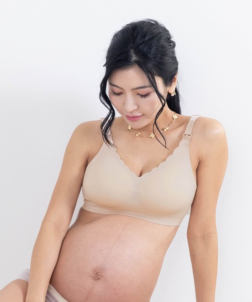 セール】まるで素肌 シームレス フロントオープン 授乳ブラ ［未来ブラ