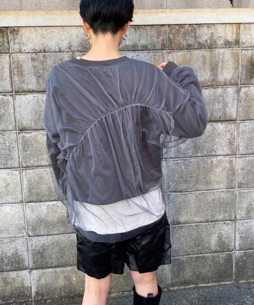 DONOBAN(ドノバン)の「【pufe】裏毛ギャザーチュールSW(スウェット・レディース・ホワイト系その他/オートミール/ブラック・F)」の15枚目の写真