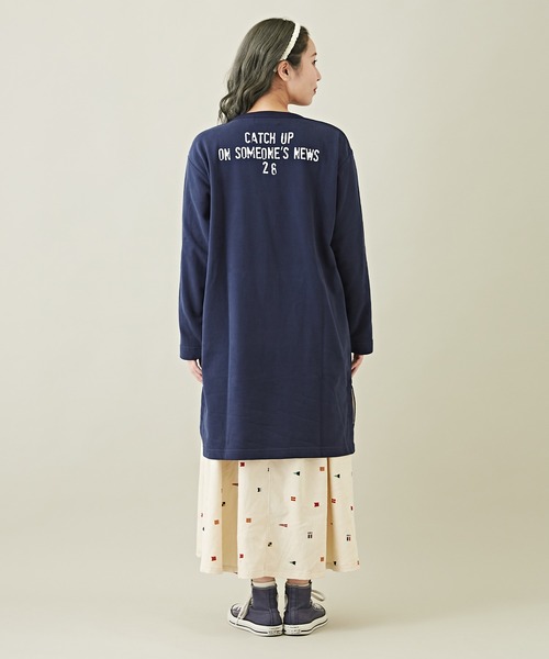 CUBE SUGAR（キューブシュガー）の「微起毛スウェットポケット付バックプリントチュニック（スウェット・レディース・ピンク/カーキ/ナチュラル/ネイビー/マルチ・M）」の18枚目の写真