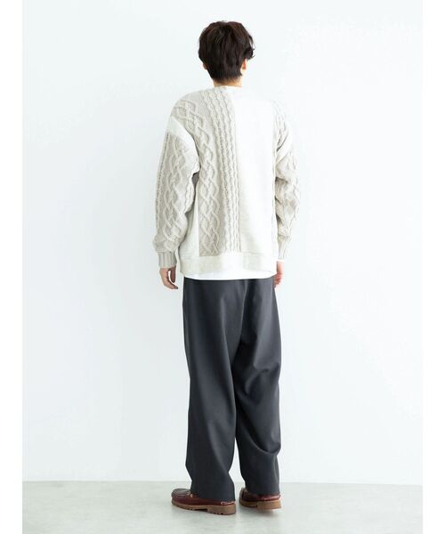 CRAFT STANDARD BOUTIQUE（クラフトスタンダードブティック）の「ケーブルニット切り替え裏起毛スウェット（スウェット・レディース・杢グレー/ブラック/ホワイト系その他・L/M）」の15枚目の写真