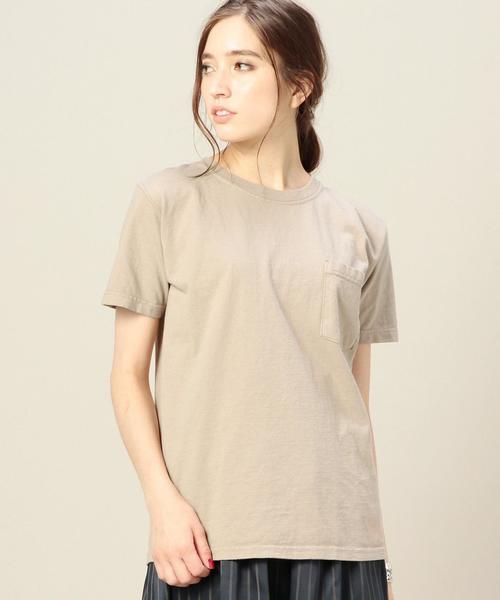 BEAUTY&YOUTH UNITED ARROWS（ビューティーアンドユースユナイテッドアローズ）の「BY Goodwear ワイドリブTシャツ◆（Tシャツ/カットソー・レディース・ホワイト/ベージュ/ダークグリーン/ネイビー・MEDIUM）」の2枚目の写真