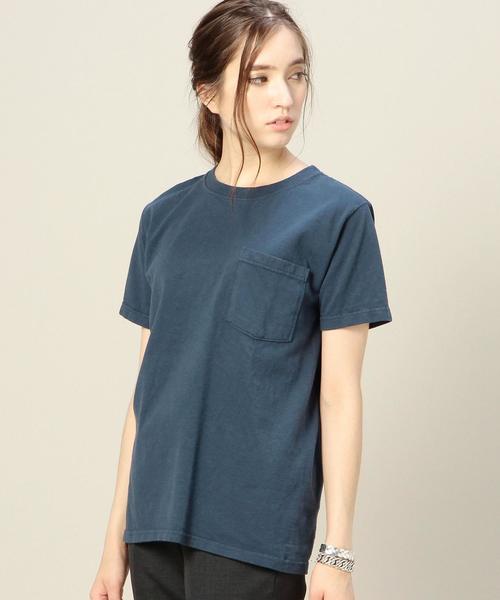 BEAUTY&YOUTH UNITED ARROWS（ビューティーアンドユースユナイテッドアローズ）の「BY Goodwear ワイドリブTシャツ◆（Tシャツ/カットソー・レディース・ホワイト/ベージュ/ダークグリーン/ネイビー・MEDIUM）」の4枚目の写真