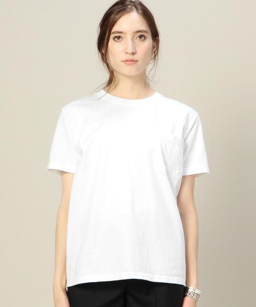 BEAUTY&YOUTH UNITED ARROWS（ビューティーアンドユースユナイテッドアローズ）の「BY Goodwear ワイドリブTシャツ◆（Tシャツ/カットソー・レディース・ホワイト/ベージュ/ダークグリーン/ネイビー・MEDIUM）」の6枚目の写真