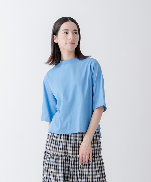 Kelen（ケレン）の「「KELEN/ケレン」ハーフスリーブトップス（Tシャツ/カットソー・レディース・イエロー/ブラック/サックスブルー/レッド/チャコールグレー/オフホワイト/グレイッシュベージュ/ライトベージュ/ピンク系/グリーン系その他/ブルー/ターコイズブルー・FREE）」の7枚目の写真