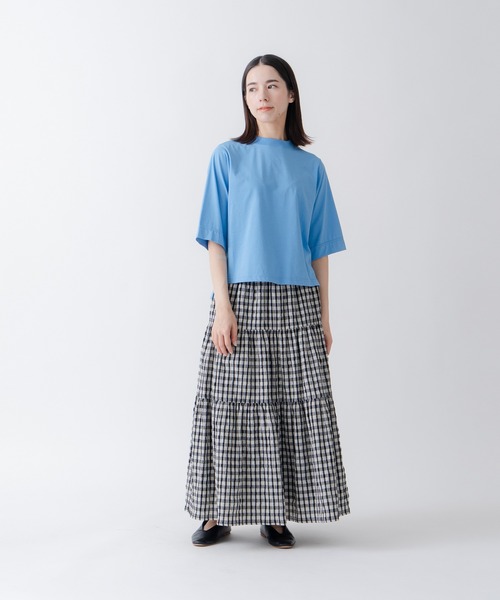 Kelen（ケレン）の「「KELEN/ケレン」ハーフスリーブトップス（Tシャツ/カットソー・レディース・イエロー/ブラック/サックスブルー/レッド/チャコールグレー/オフホワイト/グレイッシュベージュ/ライトベージュ/ピンク系/グリーン系その他/ブルー/ターコイズブルー・FREE）」の13枚目の写真