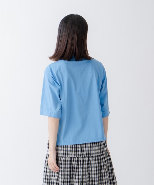 Kelen（ケレン）の「「KELEN/ケレン」ハーフスリーブトップス（Tシャツ/カットソー・レディース・イエロー/ブラック/サックスブルー/レッド/チャコールグレー/オフホワイト/グレイッシュベージュ/ライトベージュ/ピンク系/グリーン系その他/ブルー/ターコイズブルー・FREE）」の15枚目の写真