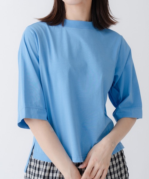 Kelen（ケレン）の「「KELEN/ケレン」ハーフスリーブトップス（Tシャツ/カットソー・レディース・イエロー/ブラック/サックスブルー/レッド/チャコールグレー/オフホワイト/グレイッシュベージュ/ライトベージュ/ピンク系/グリーン系その他/ブルー/ターコイズブルー・FREE）」の22枚目の写真