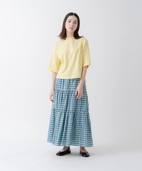 Kelen（ケレン）の「「KELEN/ケレン」ハーフスリーブトップス（Tシャツ/カットソー・レディース・イエロー/ブラック/サックスブルー/レッド/チャコールグレー/オフホワイト/グレイッシュベージュ/ライトベージュ/ピンク系/グリーン系その他/ブルー/ターコイズブルー・FREE）」の16枚目の写真