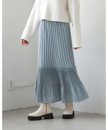 ラメフリンジプリーツティアードスカート