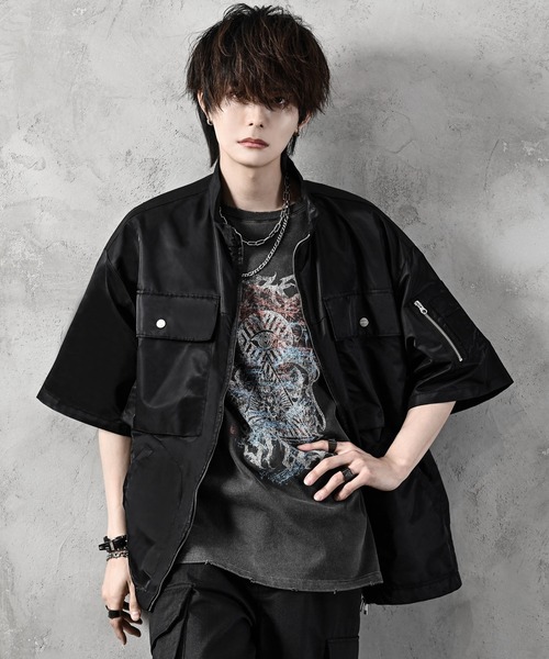 nylon zip over ss jacket/ナイロンジップオーバーシャツ