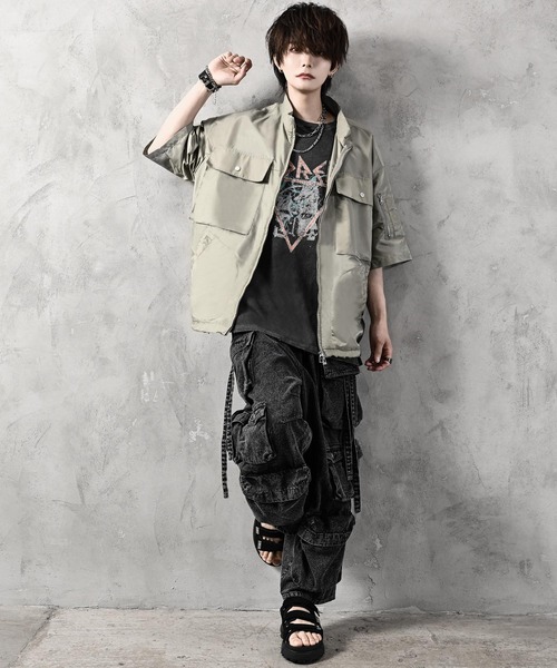 nylon zip over ss jacket/ナイロンジップオーバーシャツ（シャツ 