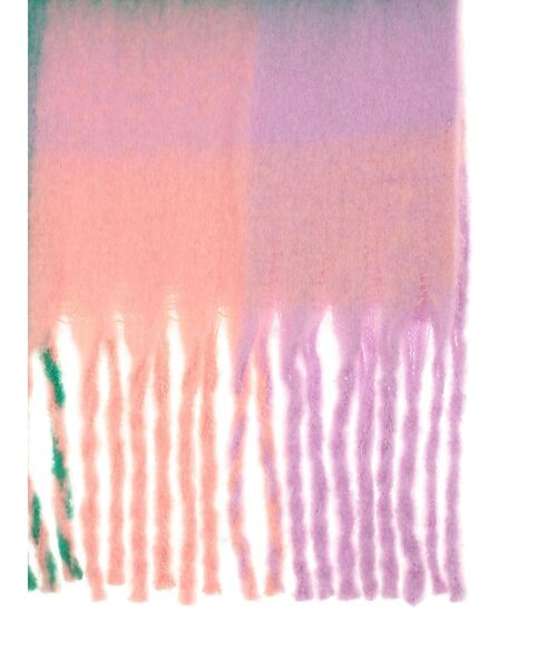 merry jenny（メリージェニー）の「fluffy checkフリンジマフラー（マフラー・レディース・ピンク/ブルー・FREE）」の22枚目の写真