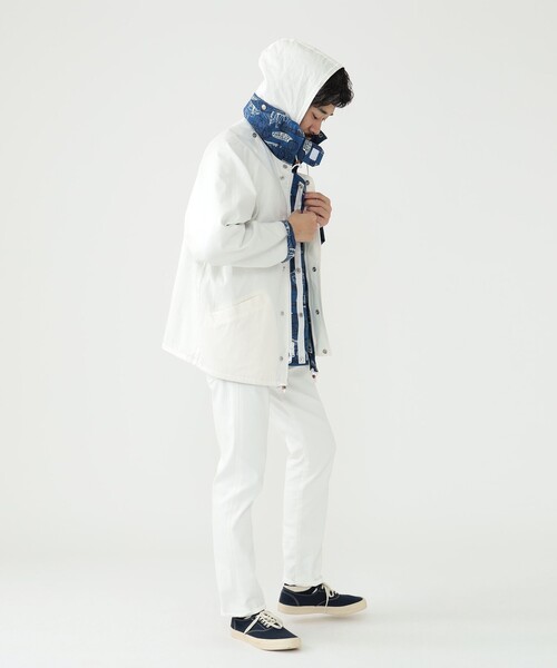 BEAMS PLUS(ビームスプラス)の「BEAMS PLUS / 2レイヤー プリント セーリング ジャケット(ブルゾン・メンズ・ホワイト/ブルー・S/L/XL/M)」の6枚目の写真