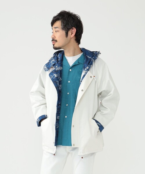 BEAMS PLUS(ビームスプラス)の「BEAMS PLUS / 2レイヤー プリント セーリング ジャケット(ブルゾン・メンズ・ホワイト/ブルー・S/L/XL/M)」の11枚目の写真